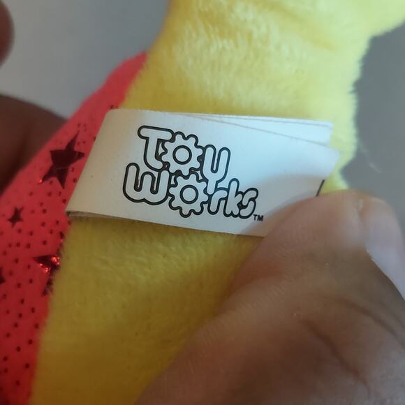 Toy Works Starry Dolphin Plush Stuffed Animal Pink and Yellow - Picture 7 of 7